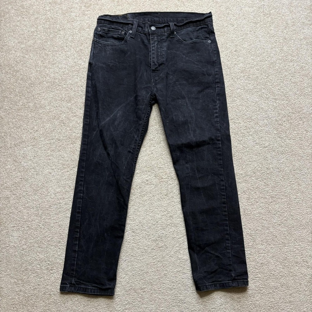 Levis 511 Jeans Mens 34x27 Black Charcoal Wash Slim Tapered Denim Pants Casual